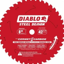 Wet & Dry Cut Saw Blade: 8" Dia, 5/8" Arbor Hole, 0.075" Kerf Width, 42 Teeth