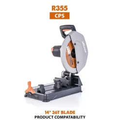 Wet & Dry-Cut Saw Blade: 14" Dia, 1" Arbor Hole, 36 Teeth