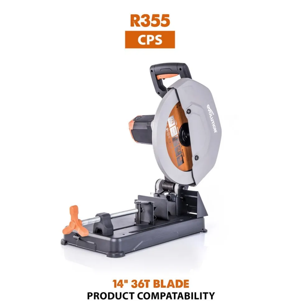Wet & Dry-Cut Saw Blade: 14" Dia, 1" Arbor Hole, 36 Teeth