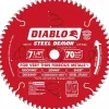 Wet & Dry Cut Saw Blade: 7-1/4" Dia, 5/8" Arbor Hole, 0.071" Kerf Width, 70 Teeth