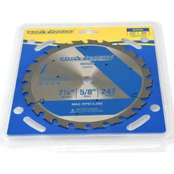 Wet & Dry Cut Saw Blade: 7-1/4" Dia, 5/8" Arbor Hole, 0.0709" Kerf Width, 24 Teeth