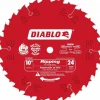Wet & Dry Cut Saw Blade: 10" Dia, 5/8" Arbor Hole, 0.098" Kerf Width, 24 Teeth