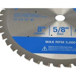 Wet & Dry Cut Saw Blade: 8" Dia, 5/8" Arbor Hole, 0.0709" Kerf Width, 42 Teeth