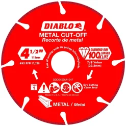 Wet & Dry Cut Saw Blade: 4-1/2" Dia, 7/8" Arbor Hole