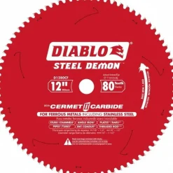 Wet & Dry Cut Saw Blade: 12" Dia, 1" Arbor Hole, 80 Teeth