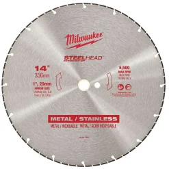 Wet & Dry Cut Saw Blade: 14" Dia, 1" Arbor Hole, 1/8" Kerf Width