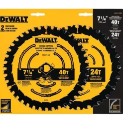Wet & Dry Cut Saw Blade: 7-1/4" Dia, 5/8" Arbor Hole, 24 & 40 Teeth
