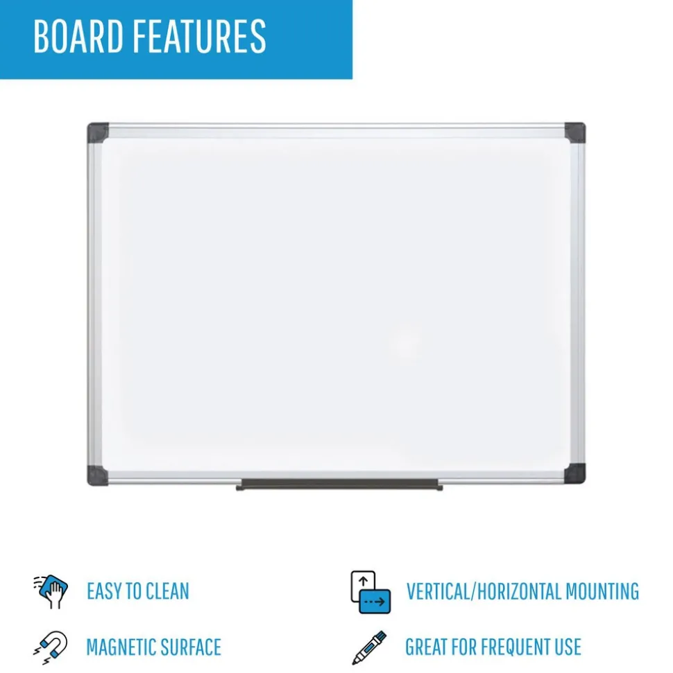 Whiteboards: Board Material: Magnetic Glass; Frame Material: Aluminum; Height (Inch): 23-5/8; Width (Inch): 17-23/32