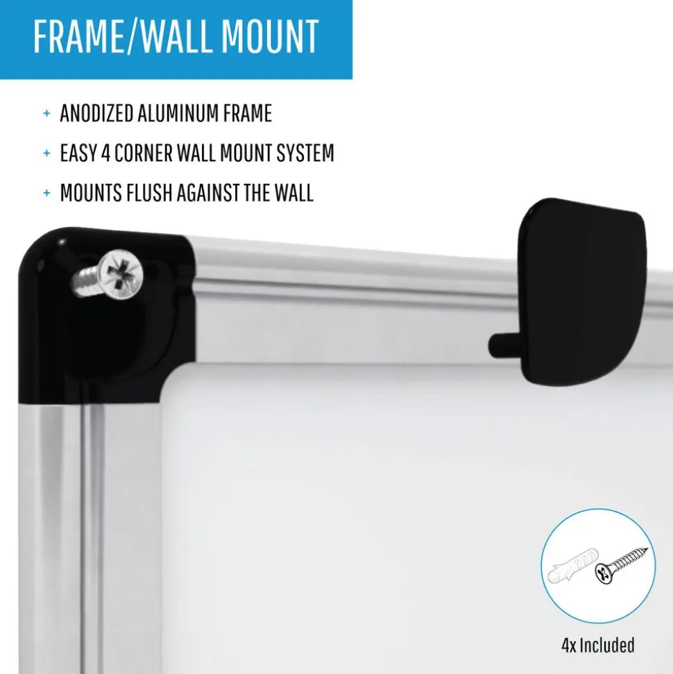 Whiteboards: Board Material: Magnetic Glass; Frame Material: Aluminum; Height (Inch): 23-5/8; Width (Inch): 17-23/32