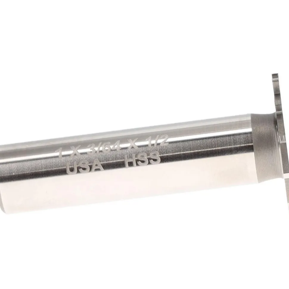 Woodruff Keyseat Cutter: 1" Cut Dia, 3/64" Cut Width, 1/2" Shank Dia, Straight Tooth