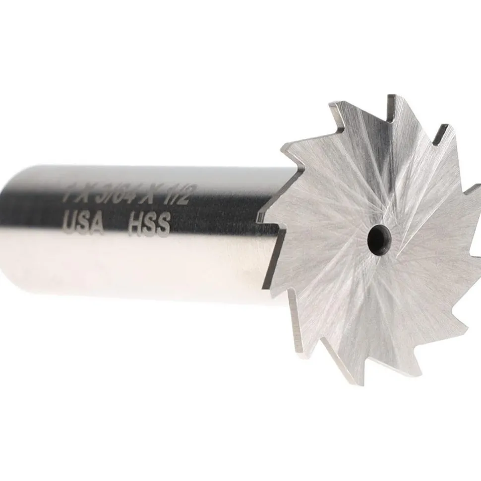Woodruff Keyseat Cutter: 1" Cut Dia, 3/64" Cut Width, 1/2" Shank Dia, Straight Tooth