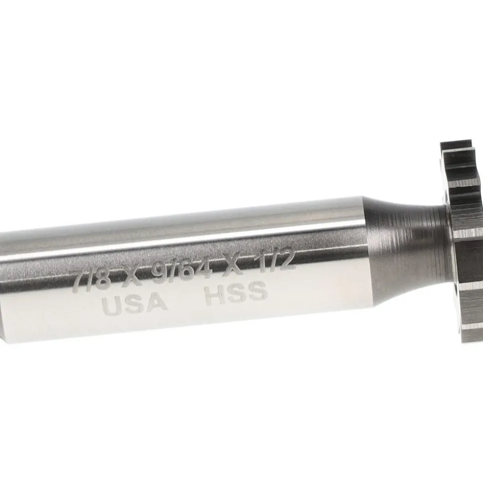 Woodruff Keyseat Cutter: 7/8" Cut Dia, 9/64" Cut Width, 1/2" Shank Dia, Straight Tooth