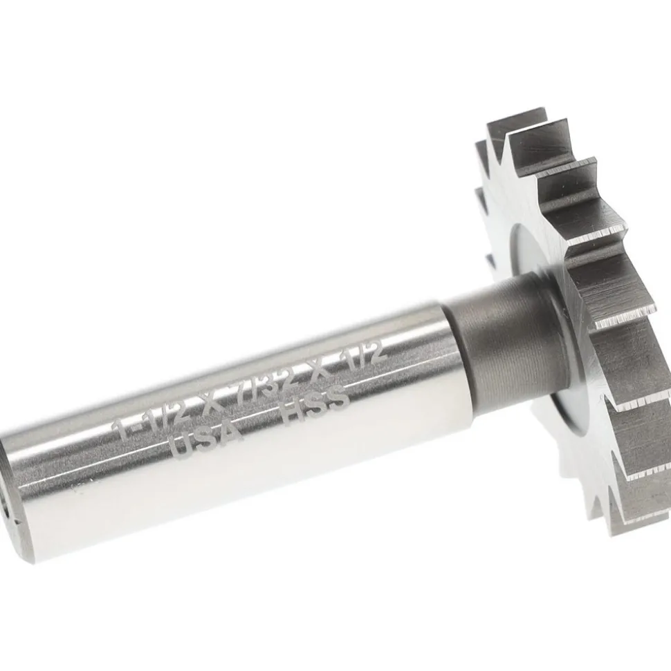 Woodruff Keyseat Cutter: 1-1/2" Cut Dia, 7/32" Cut Width, 1/2" Shank Dia, Straight Tooth