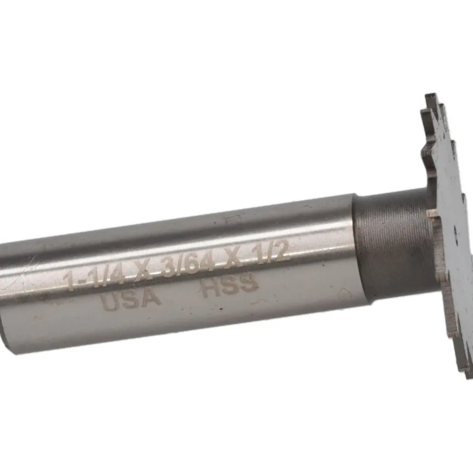Woodruff Keyseat Cutter: 1-1/4" Cut Dia, 3/64" Cut Width, 1/2" Shank Dia, Straight Tooth
