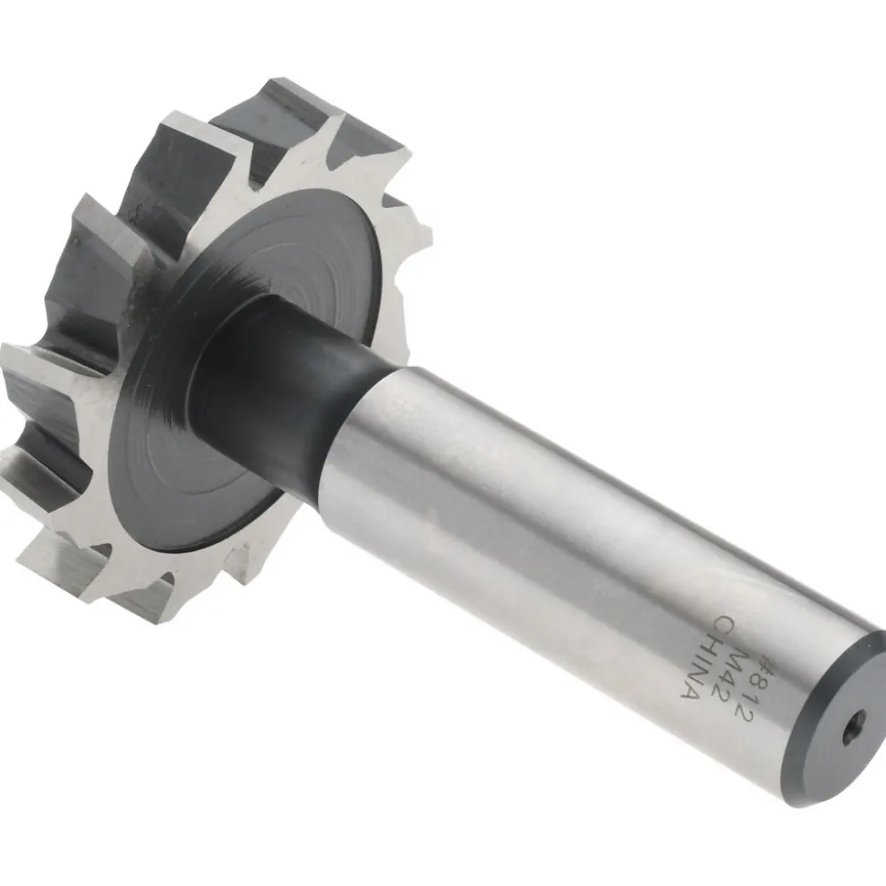 Woodruff Keyseat Cutter: 1-1/2" Cut Dia, 1/4" Cut Width, 1/2" Shank Dia, Staggered Tooth