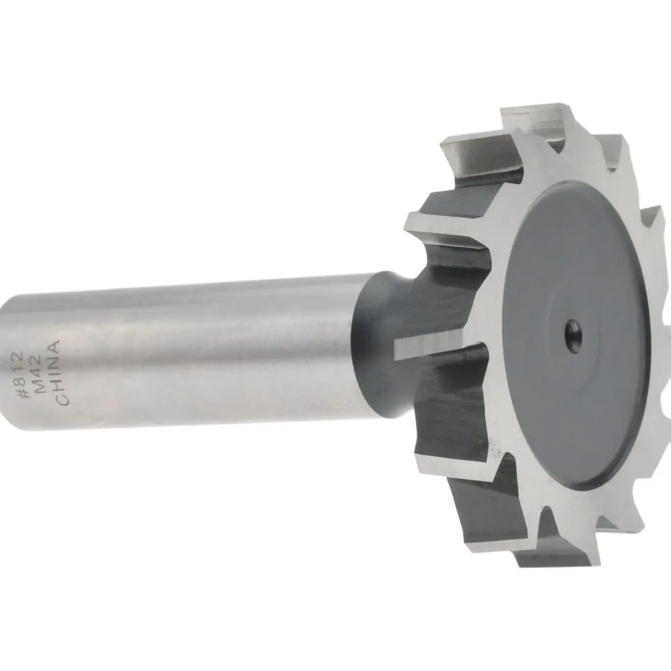 Woodruff Keyseat Cutter: 1-1/2" Cut Dia, 1/4" Cut Width, 1/2" Shank Dia, Staggered Tooth