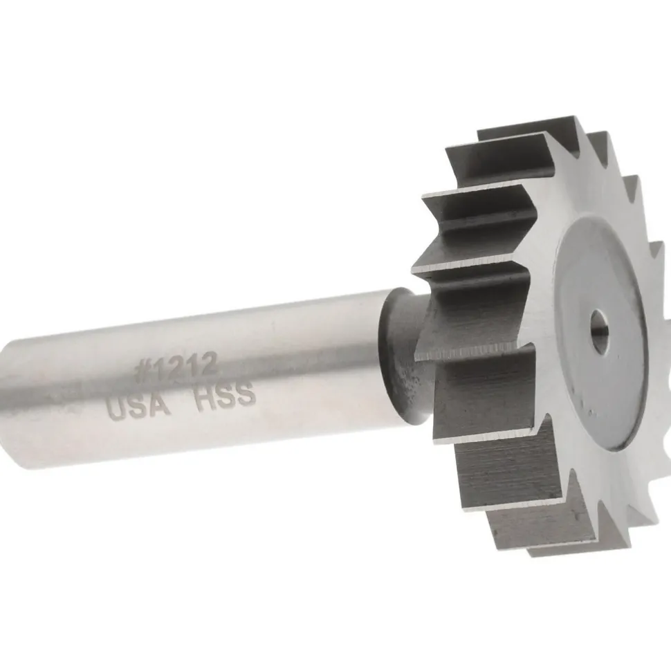 Woodruff Keyseat Cutter: 1-1/2" Cut Dia, 3/8" Cut Width, 1/2" Shank Dia, Straight Tooth