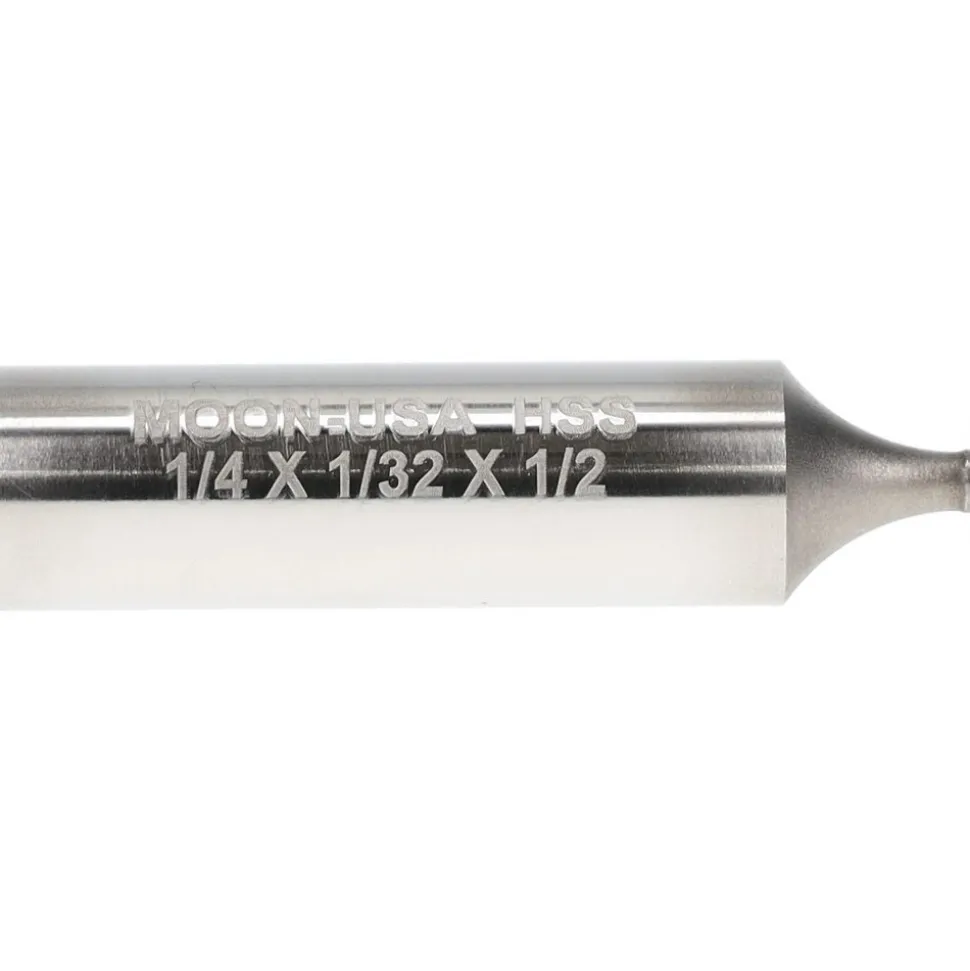 Woodruff Keyseat Cutter: 1/4" Cut Dia, 1/32" Cut Width, 1/2" Shank Dia, Straight Tooth