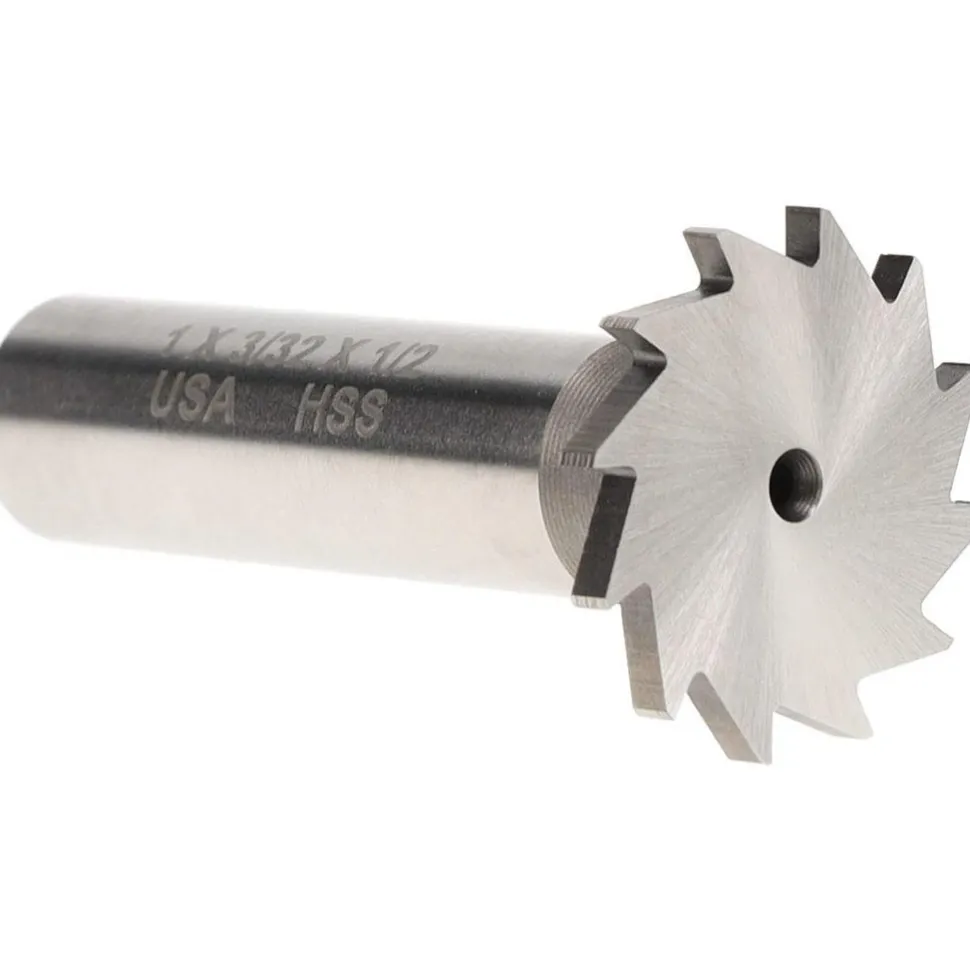 Woodruff Keyseat Cutter: 1" Cut Dia, 3/32" Cut Width, 1/2" Shank Dia, Straight Tooth