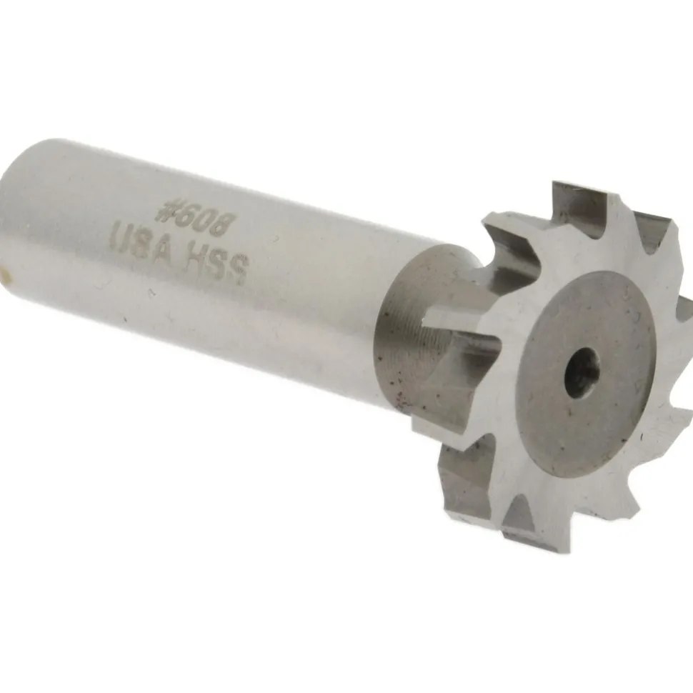 Woodruff Keyseat Cutter: 1" Cut Dia, 3/16" Cut Width, 1/2" Shank Dia, Staggered Tooth