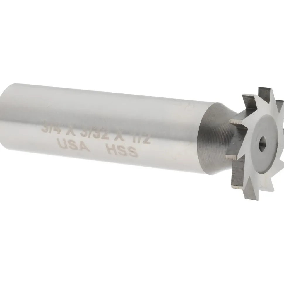 Woodruff Keyseat Cutter: 3/4" Cut Dia, 3/32" Cut Width, 1/2" Shank Dia, Straight Tooth