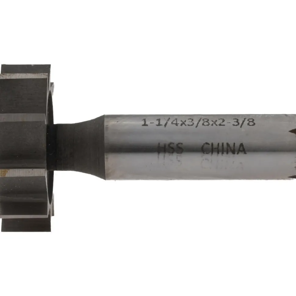 Woodruff Keyseat Cutter: 1-1/4" Cut Dia, 3/8" Cut Width, 1/2" Shank Dia, Straight Tooth