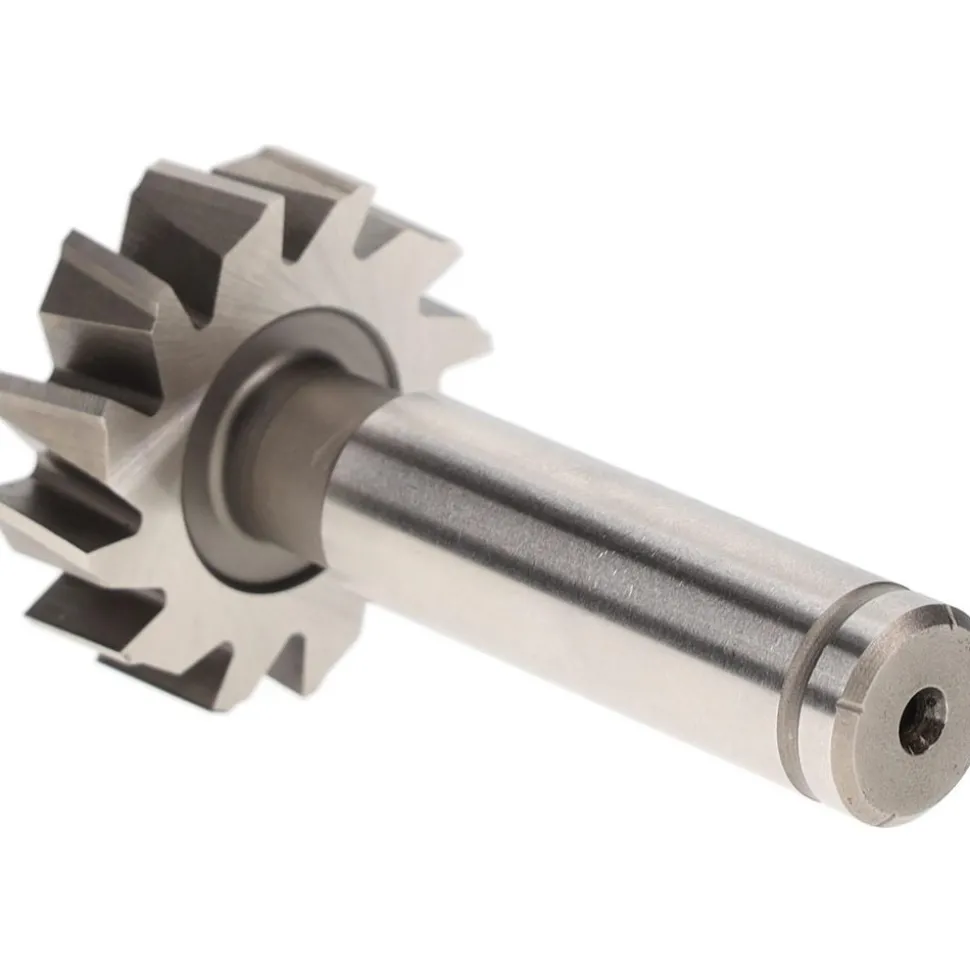 Woodruff Keyseat Cutter: 1-1/4" Cut Dia, 3/8" Cut Width, 1/2" Shank Dia, Staggered Tooth