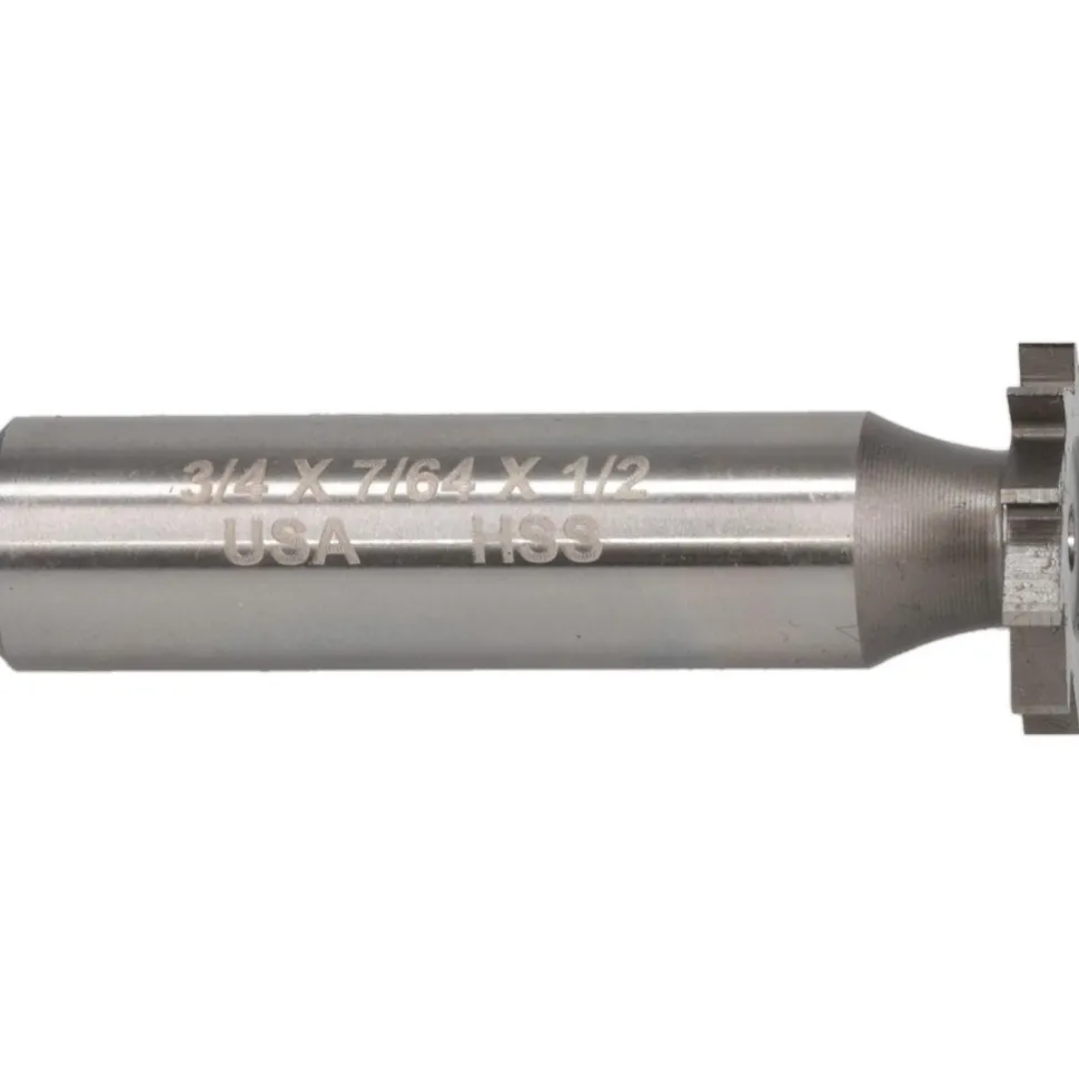 Woodruff Keyseat Cutter: 3/4" Cut Dia, 7/64" Cut Width, 1/2" Shank Dia, Straight Tooth