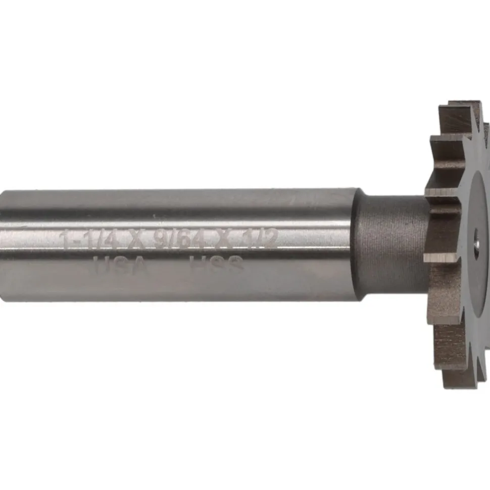 Woodruff Keyseat Cutter: 1-1/4" Cut Dia, 9/64" Cut Width, 1/2" Shank Dia, Straight Tooth