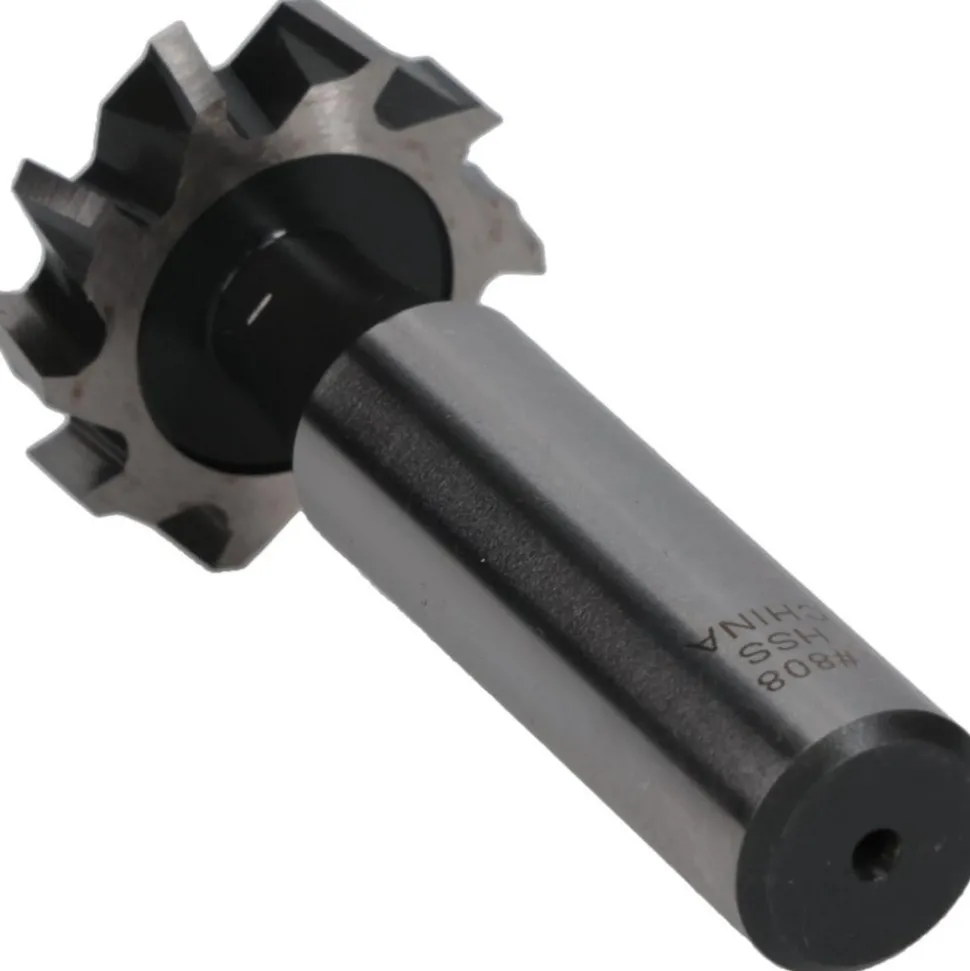 Woodruff Keyseat Cutter: 1" Cut Dia, 1/4" Cut Width, 1/2" Shank Dia, Staggered Tooth