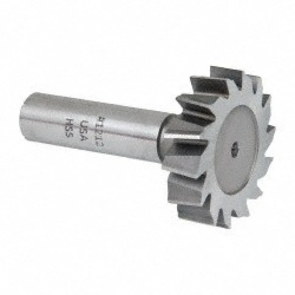 Woodruff Keyseat Cutter: 1-1/2" Cut Dia, 3/8" Cut Width, 1/2" Shank Dia, Staggered Tooth