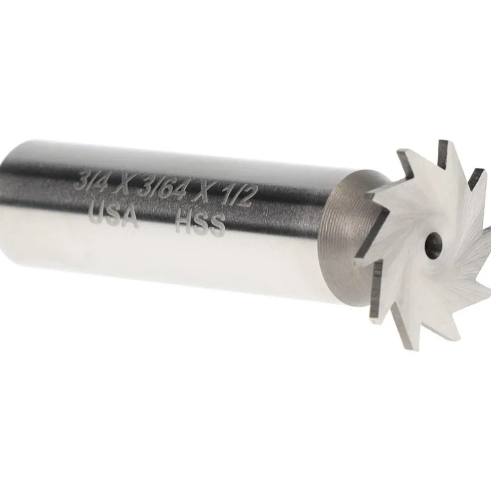 Woodruff Keyseat Cutter: 3/4" Cut Dia, 3/64" Cut Width, 1/2" Shank Dia, Straight Tooth