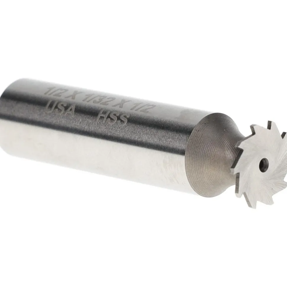 Woodruff Keyseat Cutter: 1/2" Cut Dia, 1/32" Cut Width, 1/2" Shank Dia, Straight Tooth