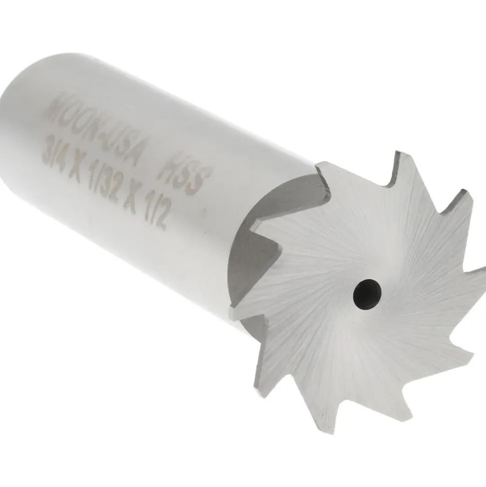 Woodruff Keyseat Cutter: 3/4" Cut Dia, 1/32" Cut Width, 1/2" Shank Dia, Straight Tooth