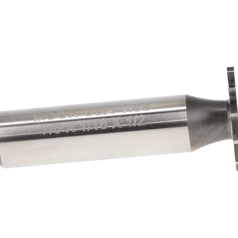 Woodruff Keyseat Cutter: 7/8" Cut Dia, 1/16" Cut Width, 1/2" Shank Dia, Straight Tooth
