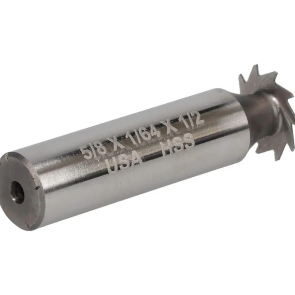 Woodruff Keyseat Cutter: 5/8" Cut Dia, 1/64" Cut Width, 1/2" Shank Dia, Straight Tooth