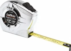 1/2" x 3m/10' P2000 Series Chrome Case SAE/Metric Yellow Clad A36 Blade Power Return Tape Measure