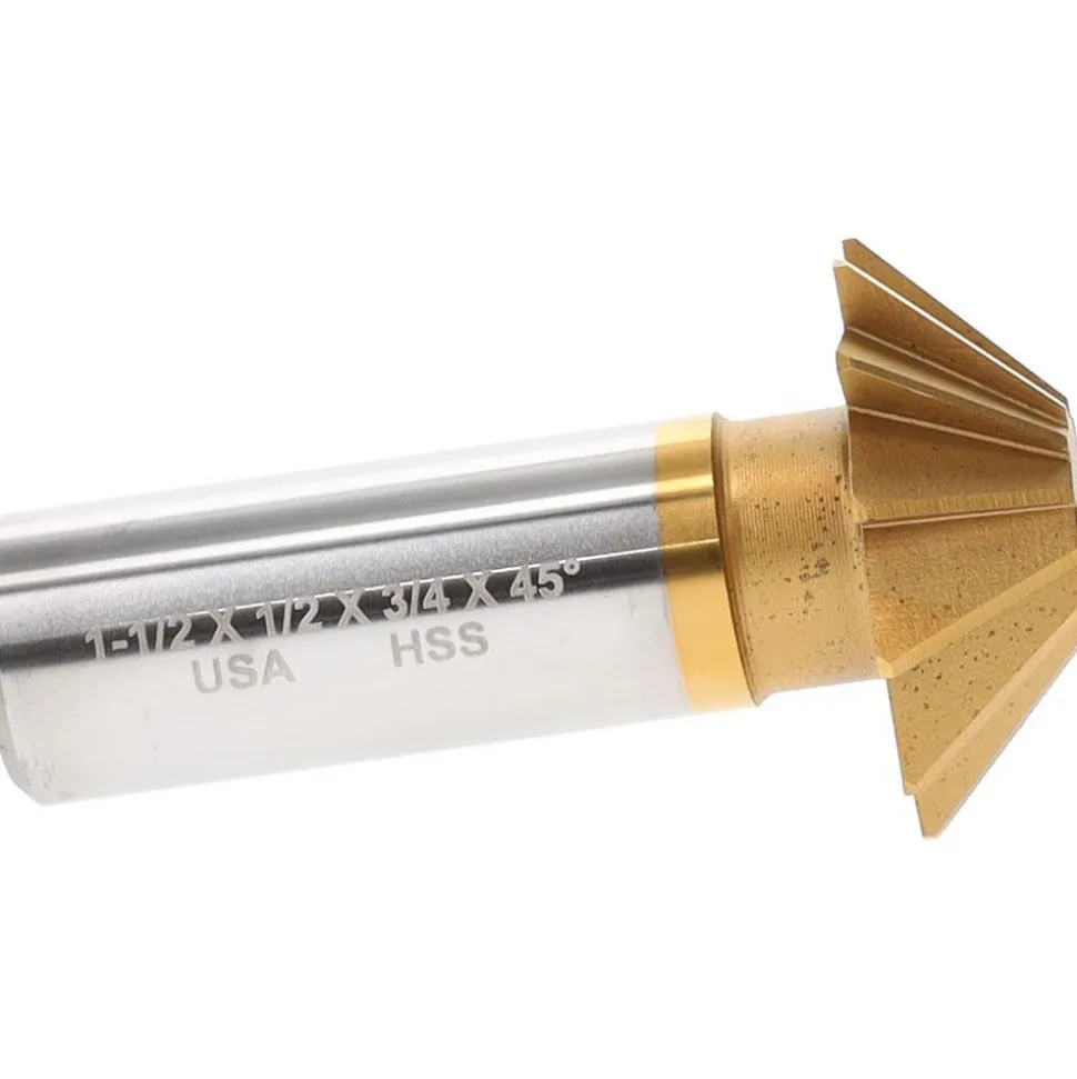 1-1/2 x 1/2" 45° 12-Tooth High Speed Steel Single-Angle Cutter