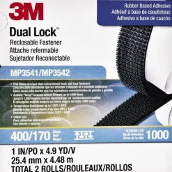 1" x 5 Yd Adhesive Backed Dual Lock Hook & Loop Roll