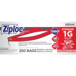 Ziploc Storage Bags, Gallon, 250/box